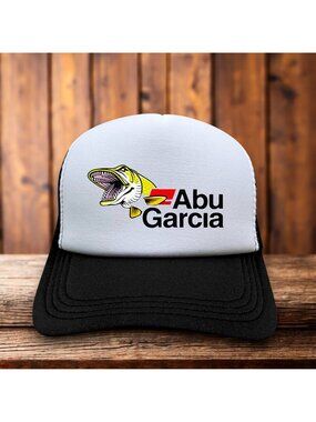 Abu Garcia Mens Trucker Hat Black Snapback Fishing Hunting Retro Baseball Cap
